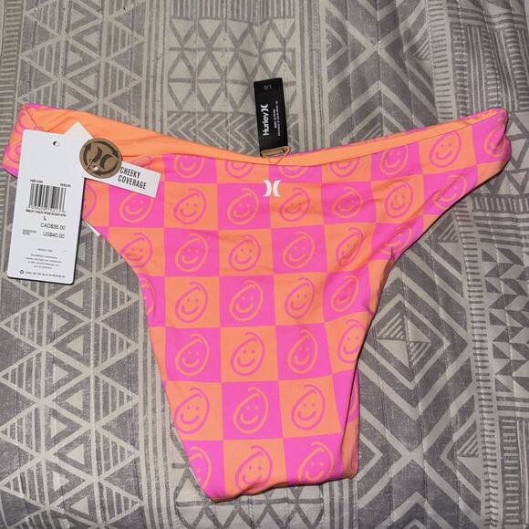 Hurley Neon Pink and Orange Bikini Bottom - Picture 1 of 3